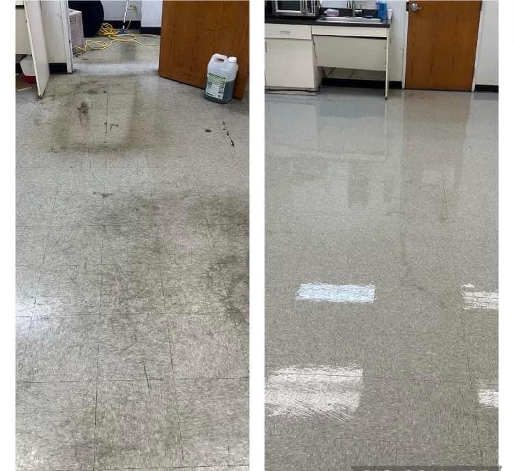 Before and After Floor Cleaning